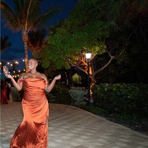 Cinderella Divine STYLE #7488C  Rust Orange/ Sienna Bridesmaid Dress